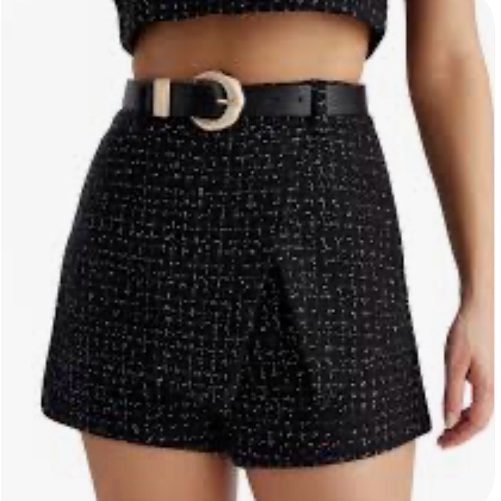 NEW Zara Black Textured Shorts